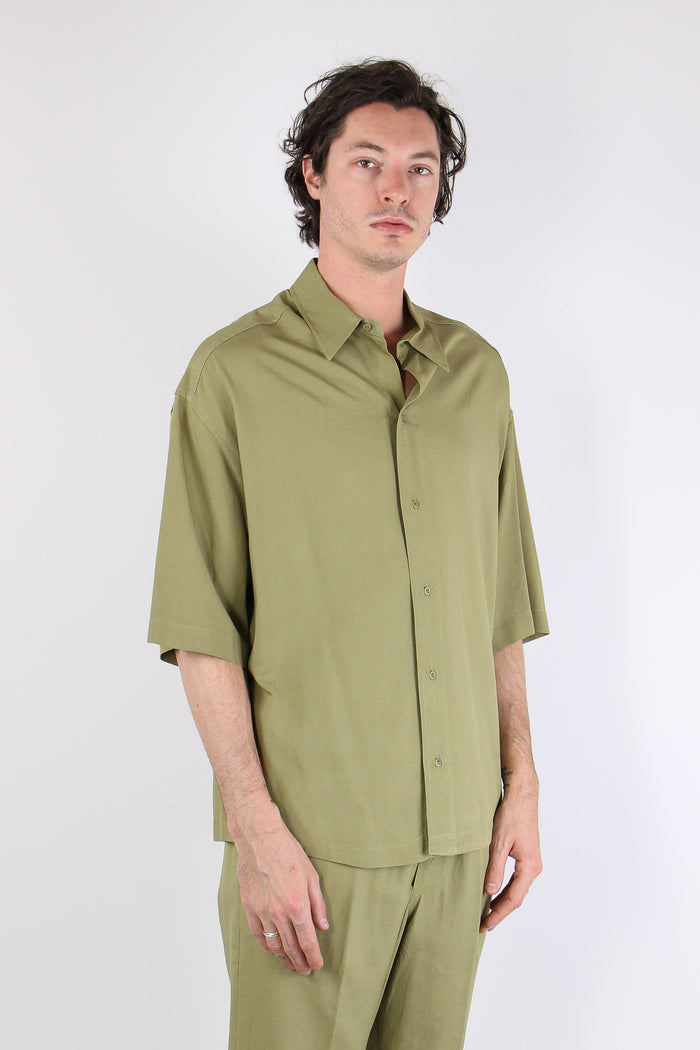 Camicia Mc Viscosa Lino Oliva-6