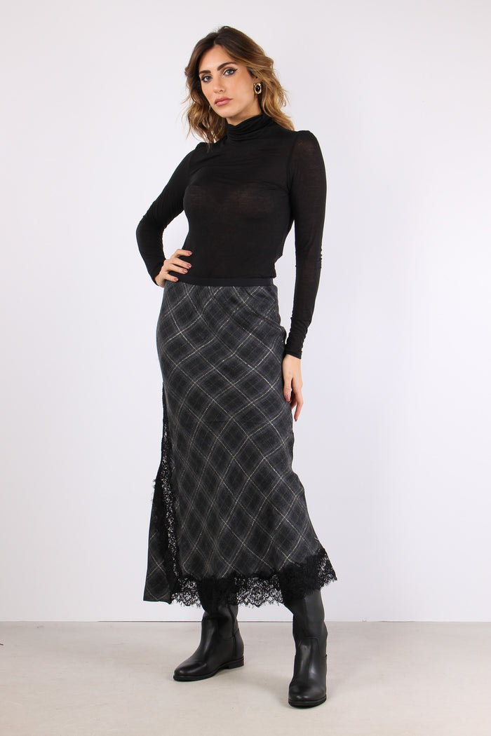 Exaltacion Gonna Check Pizzo Multi Grigio