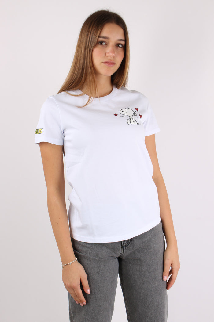 T-shirt Stampa Laterale Bianco-7