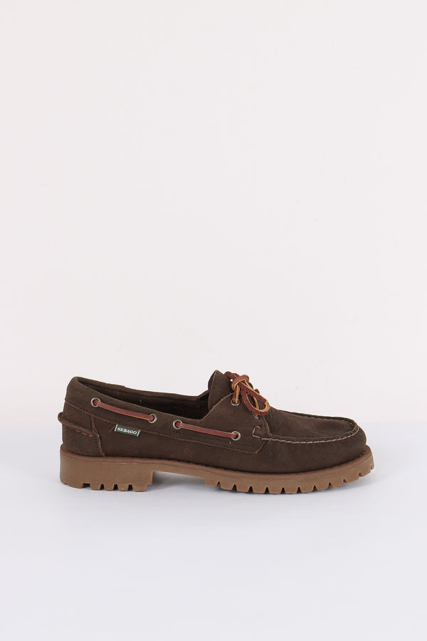 Mocassino Nabuk Lacci Dk Brown/gum