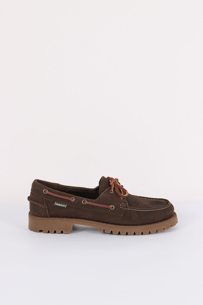 Mocassino Nabuk Lacci Dk Brown/gum