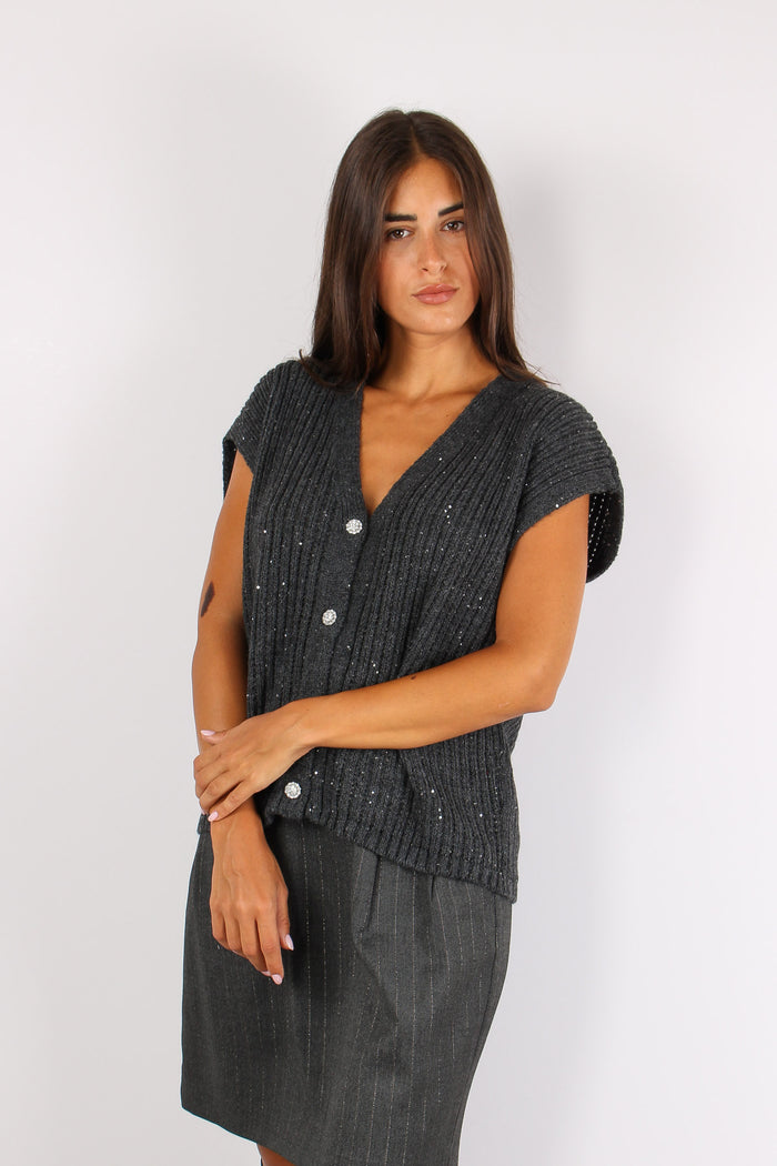 Inisio Gilet Costa Paillettes Antracite-7