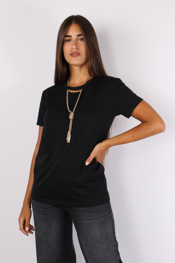 Monile T-shirt Catena Collo Black-2