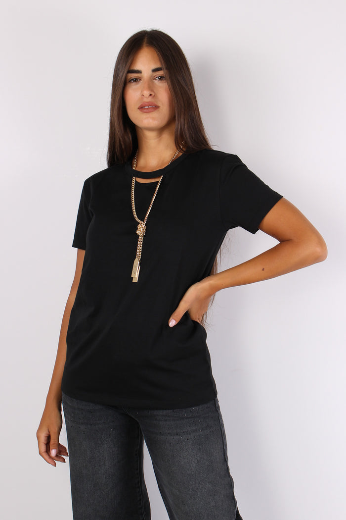 Monile T-shirt Catena Collo Black-2