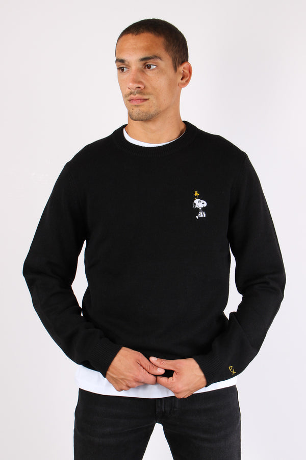 Maglia Logo Ricamo Laterale Nero-2
