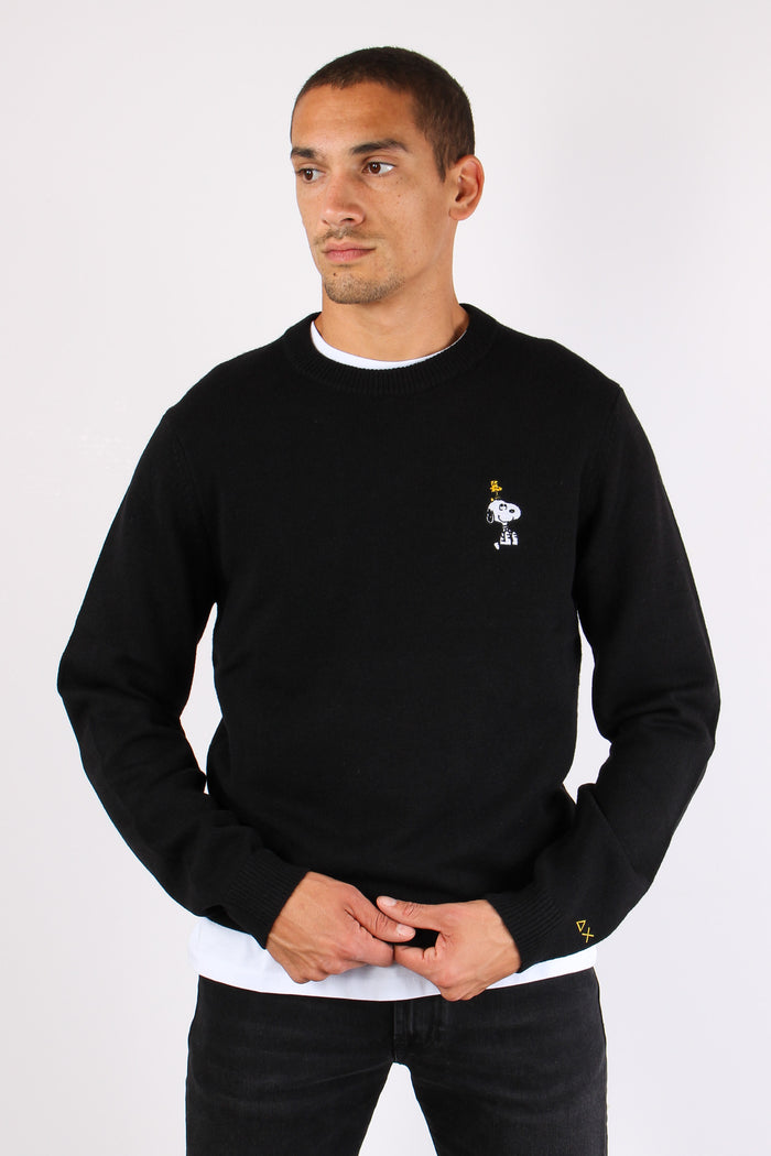 Maglia Logo Ricamo Laterale Nero-2