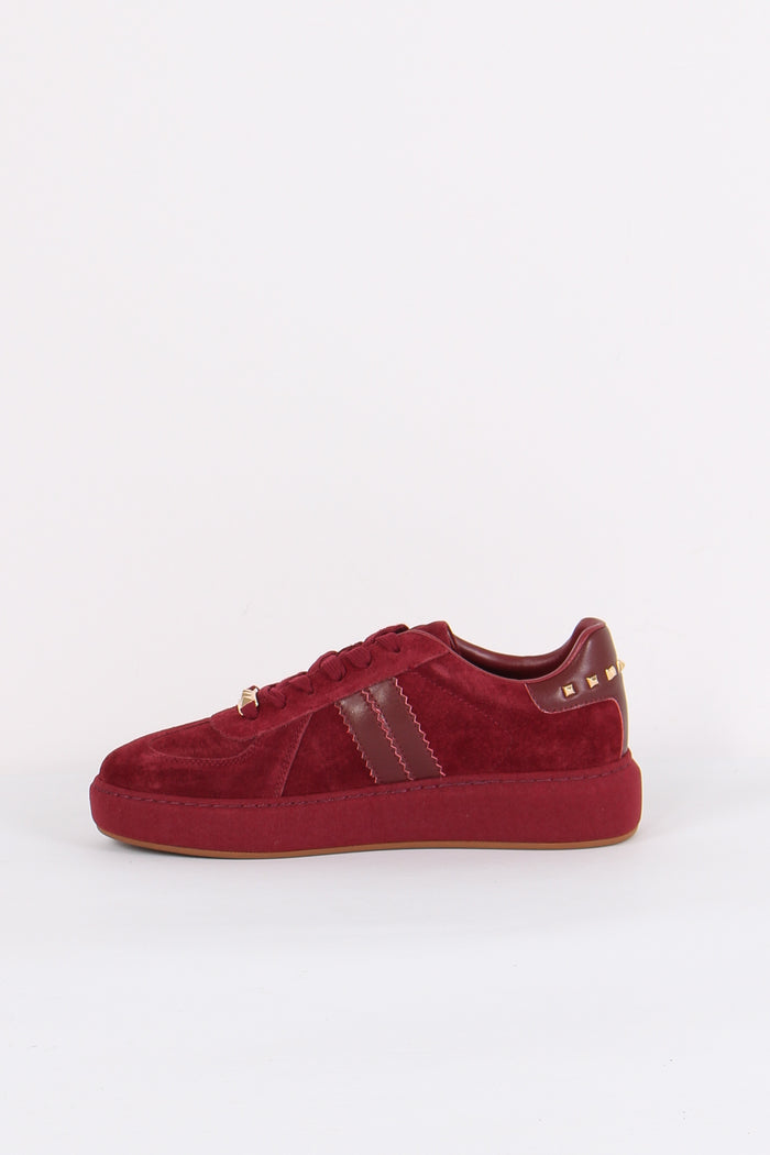 Sneakers Camoscio Borchie Prugna-5
