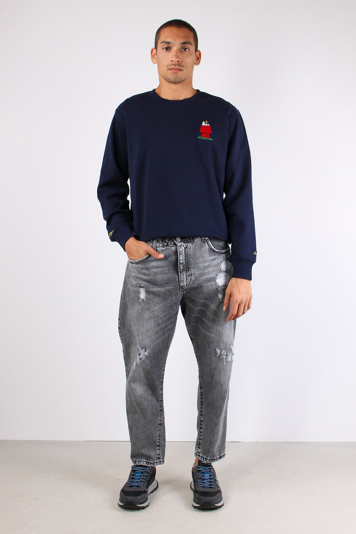 Felpa Logo Piccolo Laterale Navy Blue