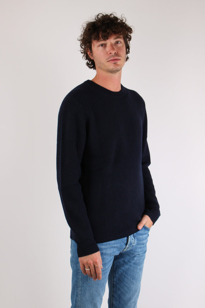 Maglia Girocollo Navy Blue-5