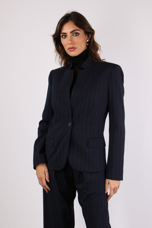 Kebab Giacca Sfiancata Gessata Blu/bianco