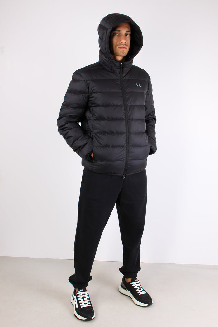 Piumino Cappuccio Nero-5