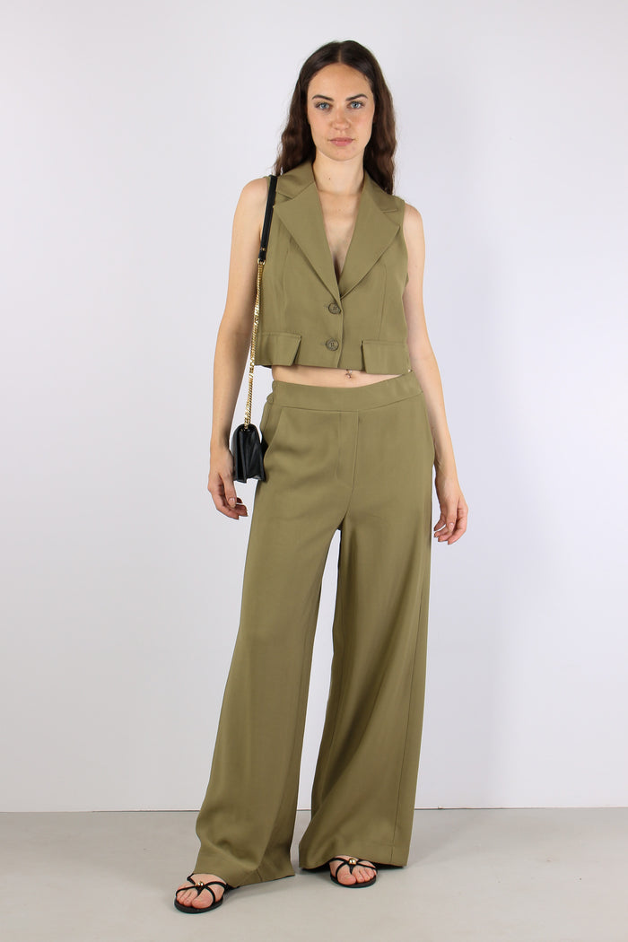 Pantalone Palazzo Misto Viscos Salvia