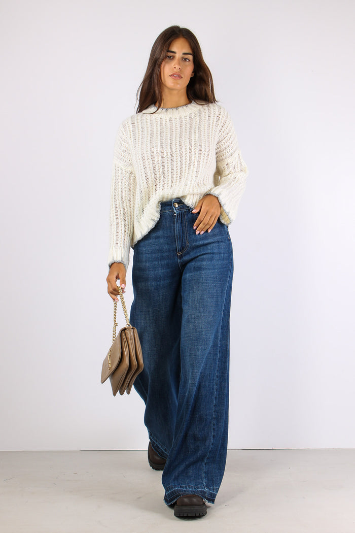 Jonan Maglia Traforata Banda L Latte