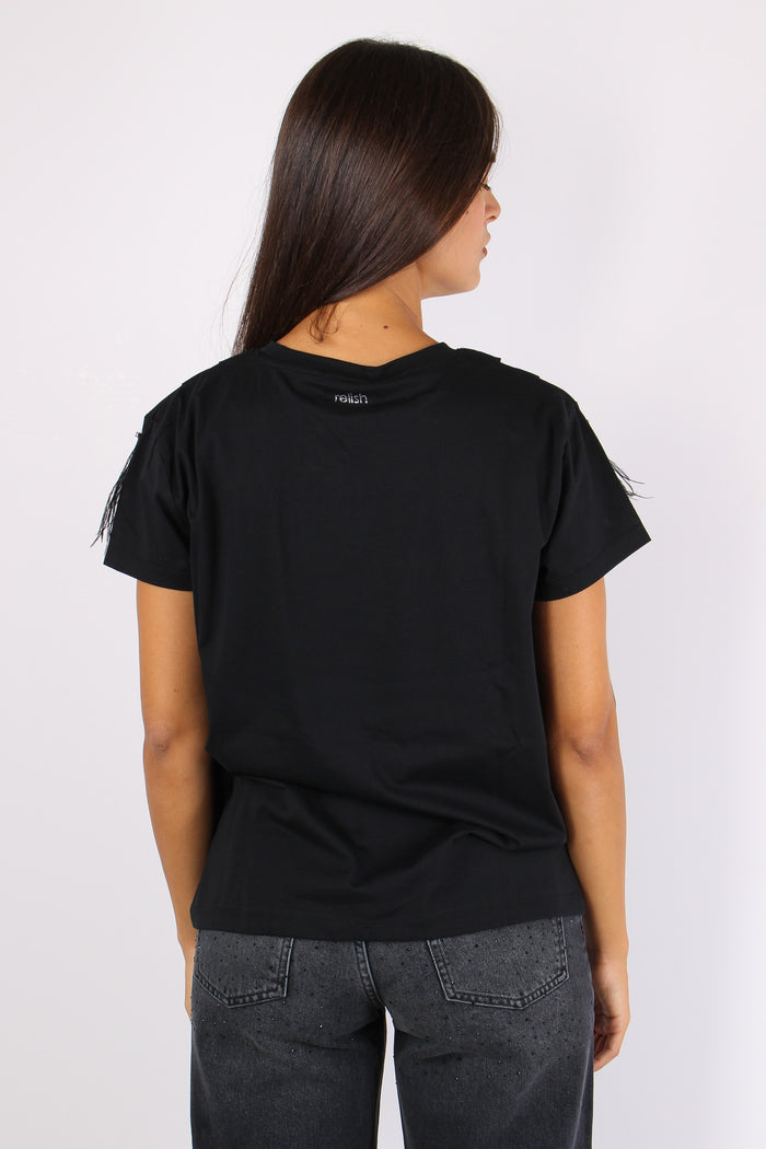 Plume T-shirt M/m Piume Black-3