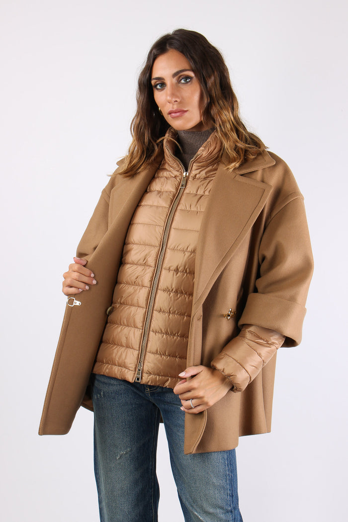 Cappa Double Bimateriale Cammello-2