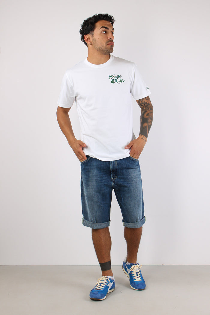 T-shirt Stampa Scritta Bianco-4