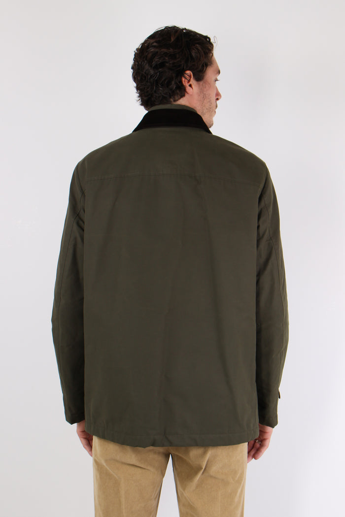 Cappotto Morning Corto Canvas Militare-7