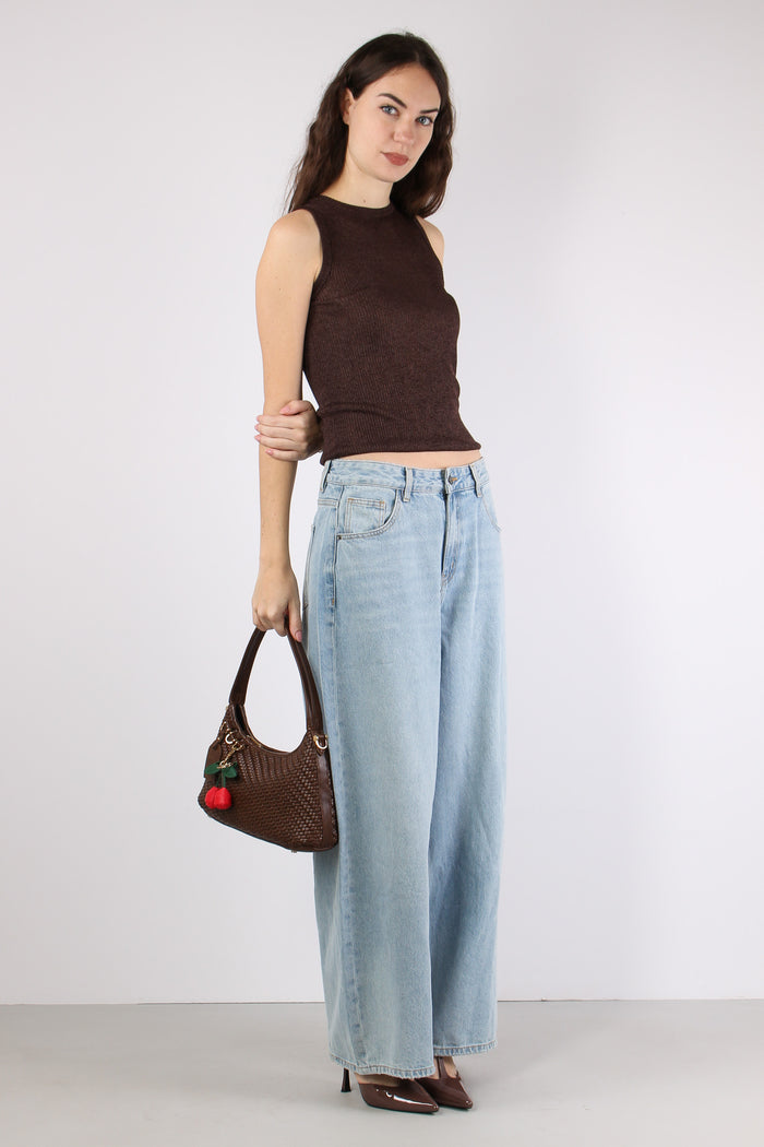 Denim Palazzo Pulito Denim Chiaro-3