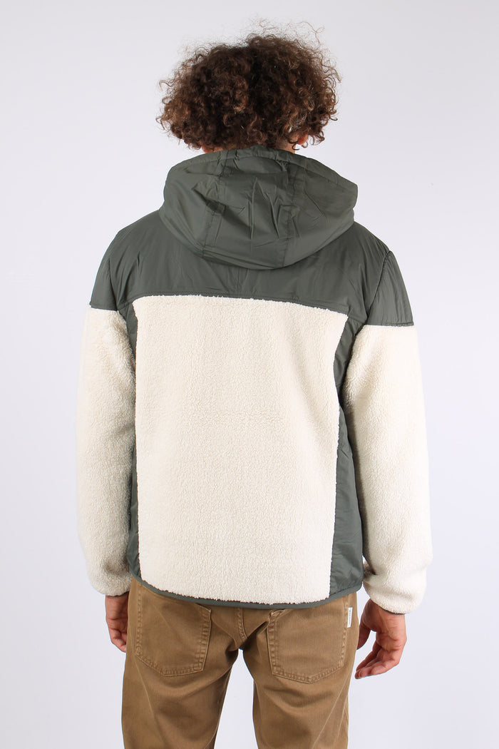 Giubbotto Inserto Teddy Green/ecru-5