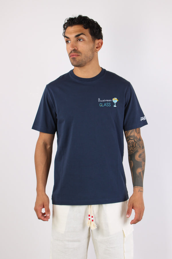 T-shirt Scritta Ricami Business Glass-2