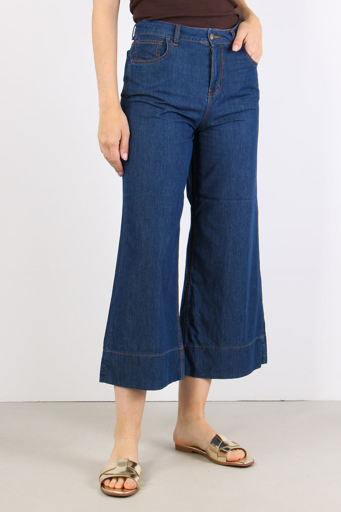 Denim Cropped Impunture Contra Denim-4