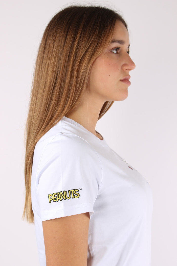 T-shirt Stampa Laterale Bianco-8
