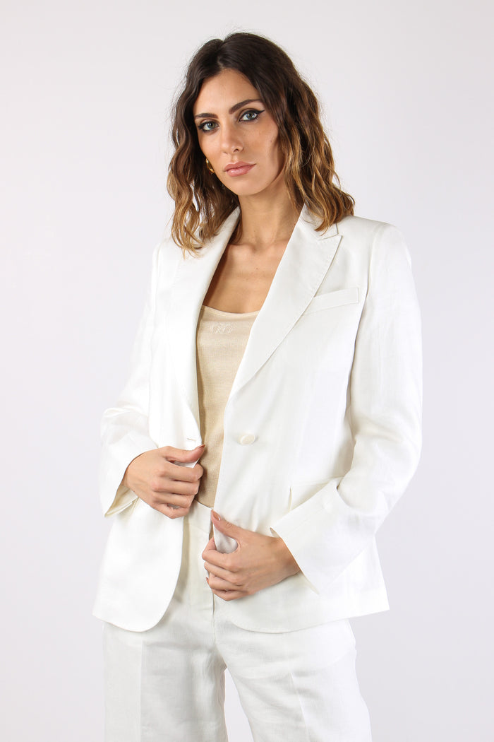 Nalut Giacca 1 Bottone Lino Off White-6