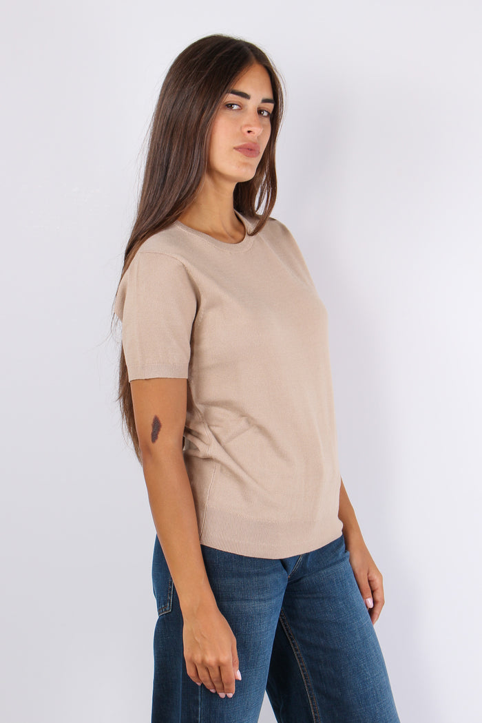 Maglia Viscosa M/m Cammello-5