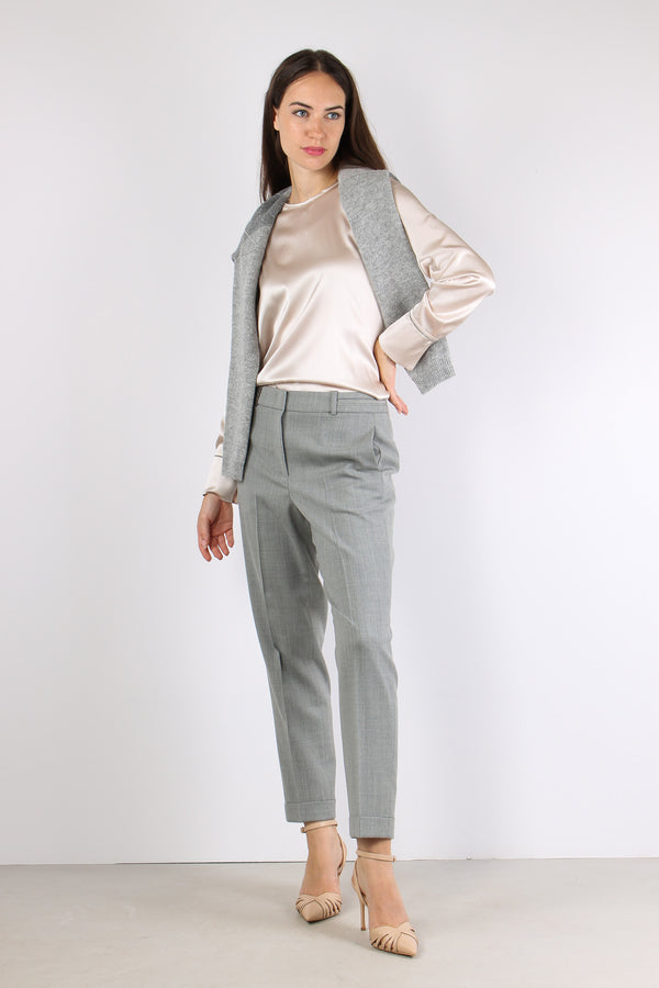 Camicia Girocollo Monile Panna