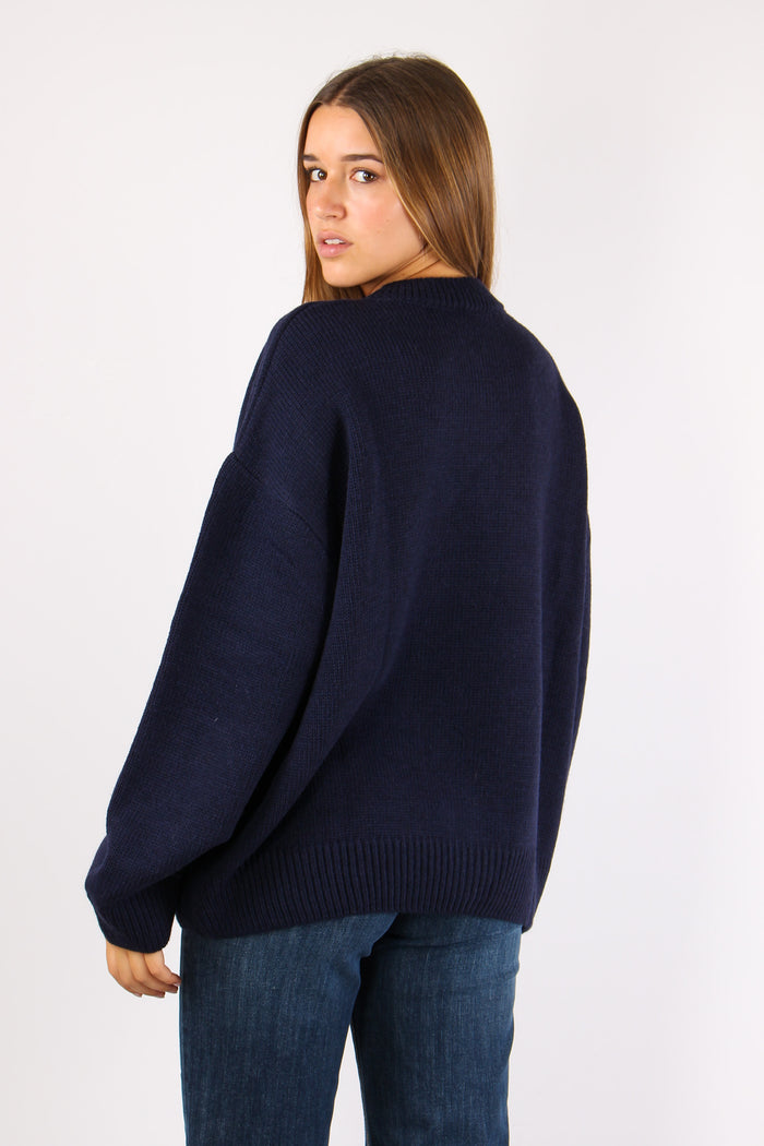 Pullover Logo College Blu-6
