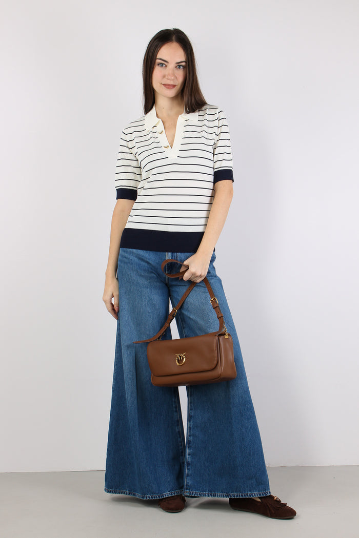 Polo Manica Corta  Riga White/blue