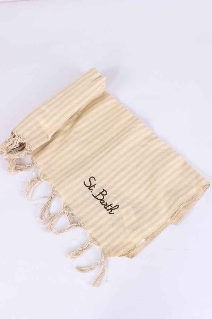 Foutas Righe Sottili Beige/bianco-2