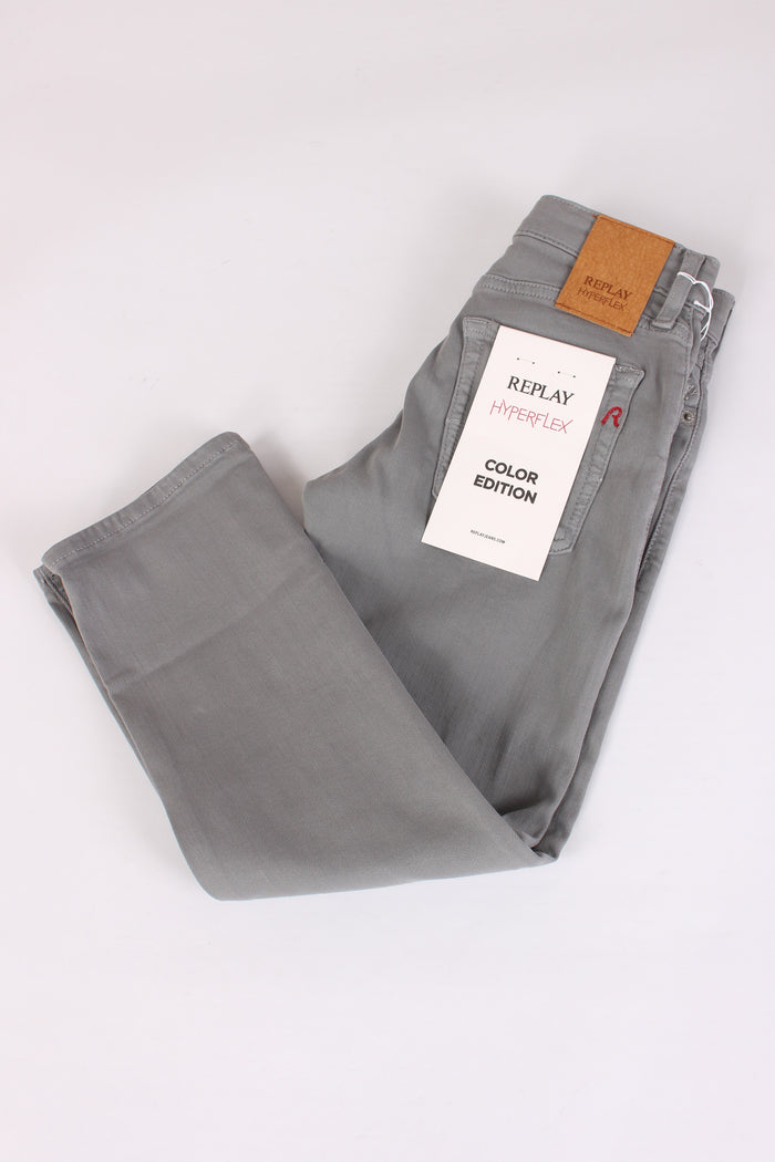 Denim Boyfriend Gamba Stretta Grigio-4