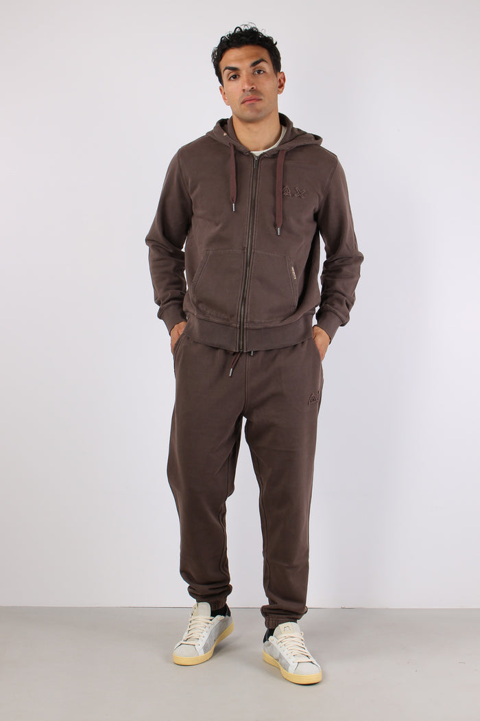 Felpa Full Zip Delavee Marrone