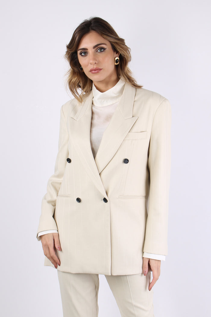 Giacca Gessata Ivory-2