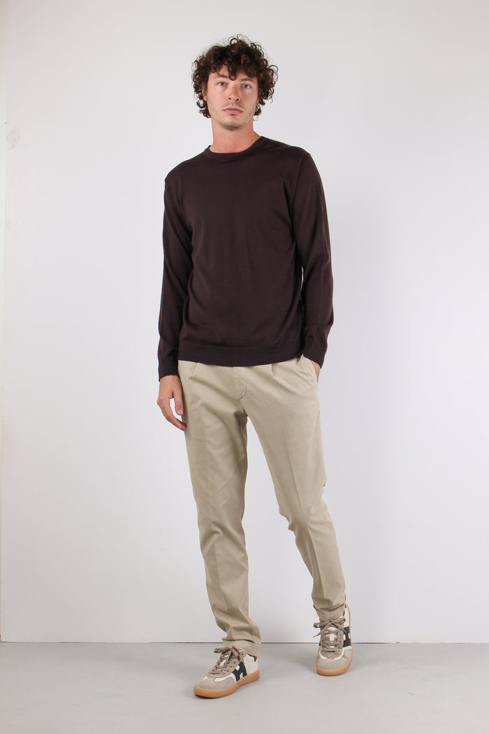 Maglia Girocollo Lana Merinos Cacao-2