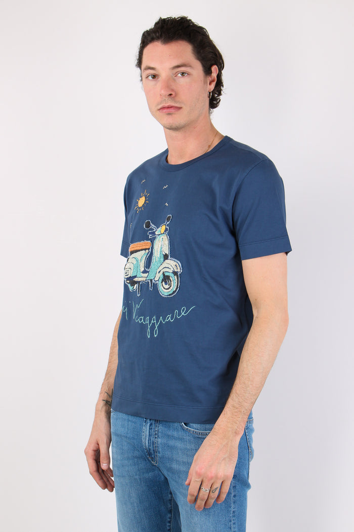 T-shirt Ricamo Vespa Inchiostro-5