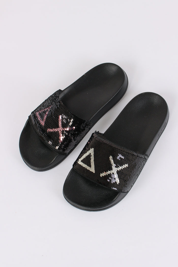 Ciabatta Fascia Pailettes Nero/argento-4