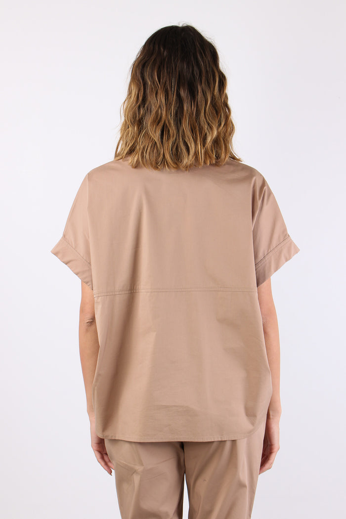 Camicia Over Squadrata Hazelnut-4
