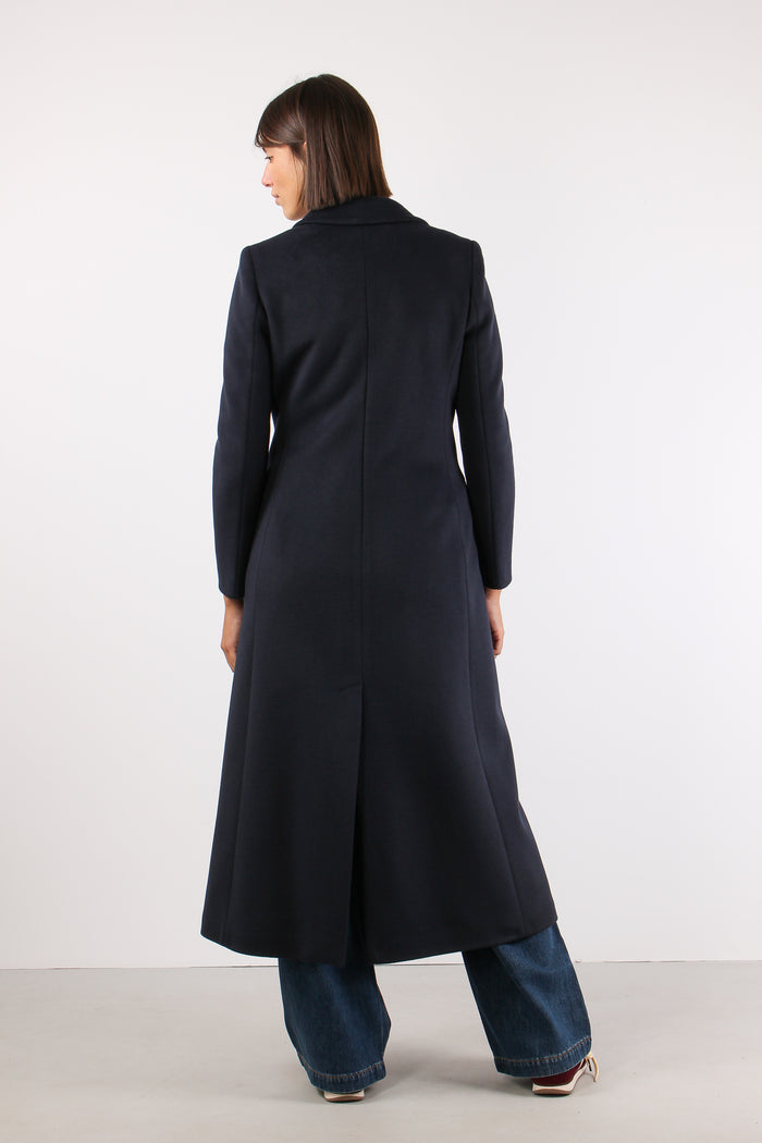 Cappotto Lungo Monopetto Blu-5