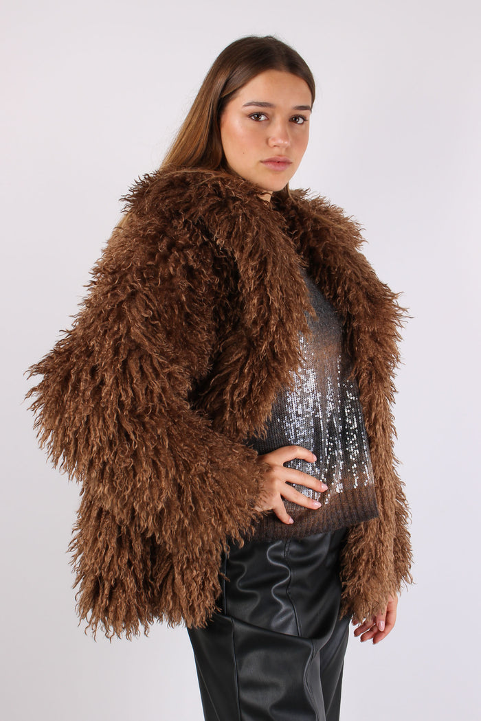 Ecopelliccia Mongolia Corta Brown-9