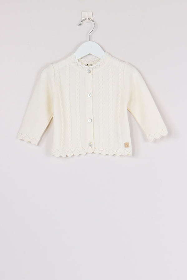 Cardigna Profilo Pizzo Latte