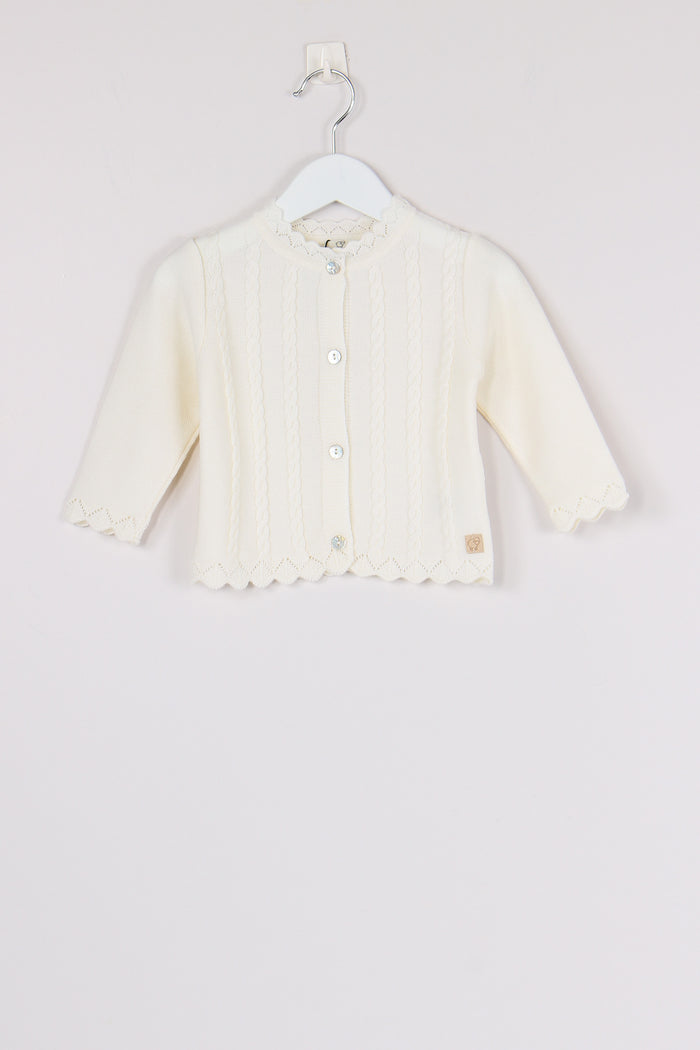 Cardigna Profilo Pizzo Latte