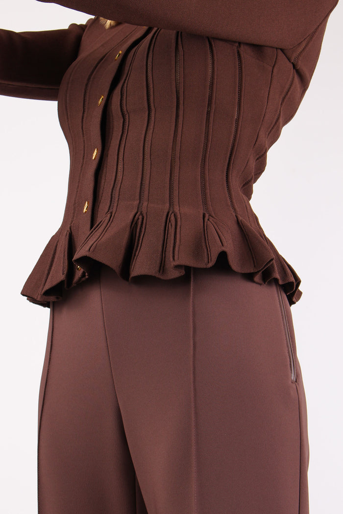 Cardigan Tricot Rouge Fondo Coffee-10