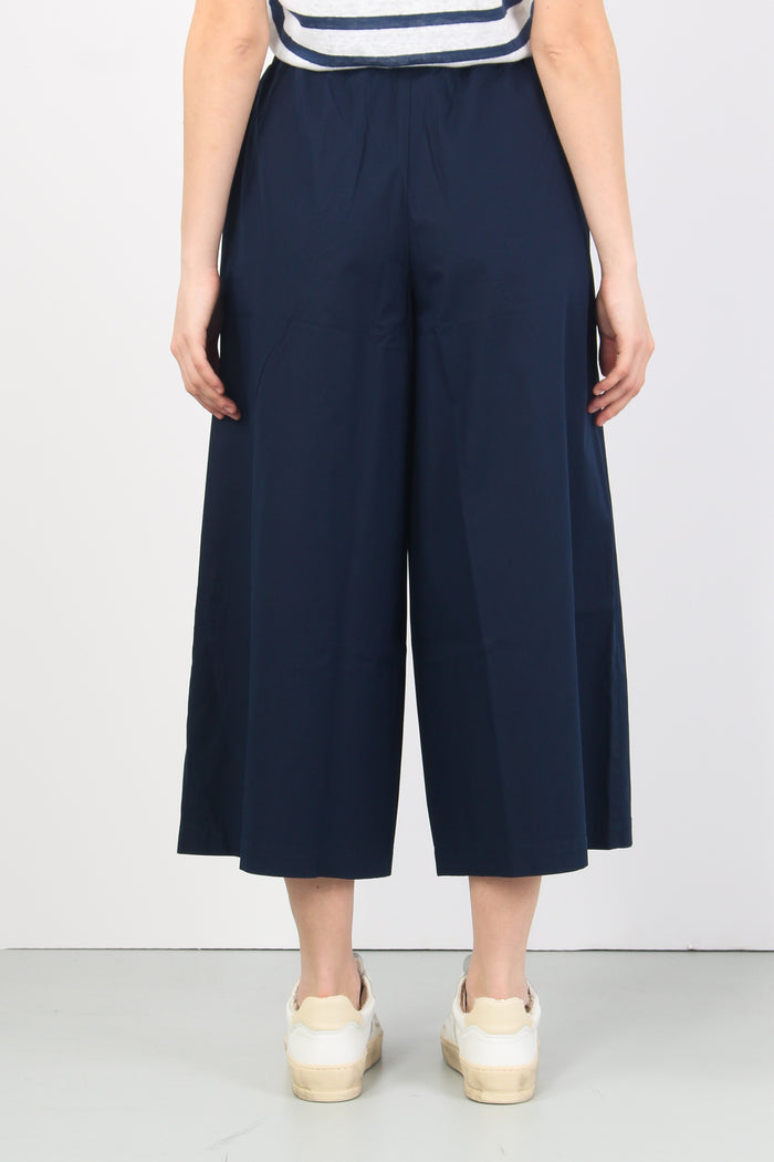 Pantalone Cotone Cropped Navy Blue-4