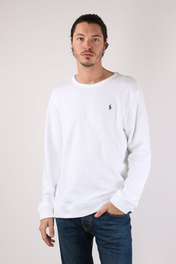 Felpa Girocollo Spugna White-2