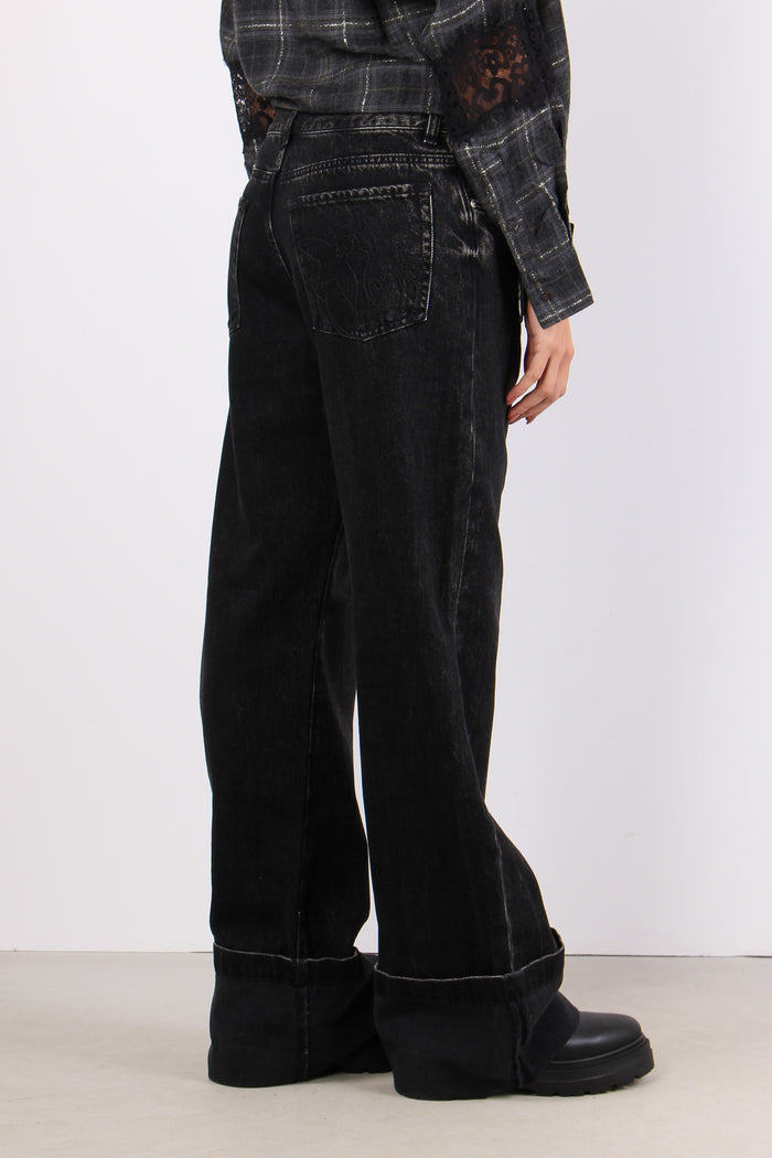 Wanda Denim Maxi Risvolto Denim Nero-5