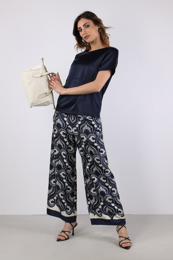 Wkdottico Pantalone Seta Fantasia Foulard Patch