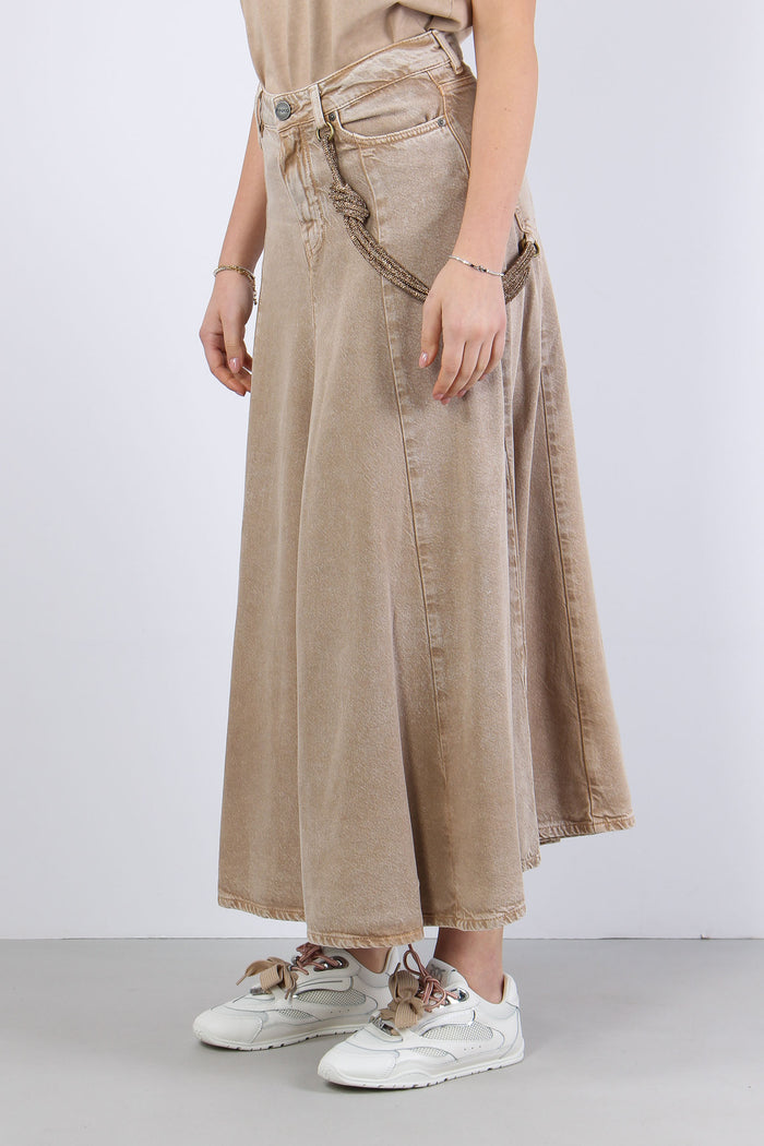 Hurghada Gonna Lunga Denim Beige-4