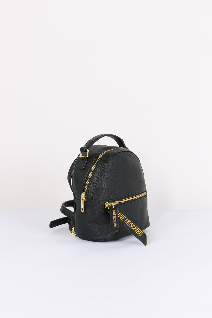 Mini Zaino Zip Cursore Logo Nero-6